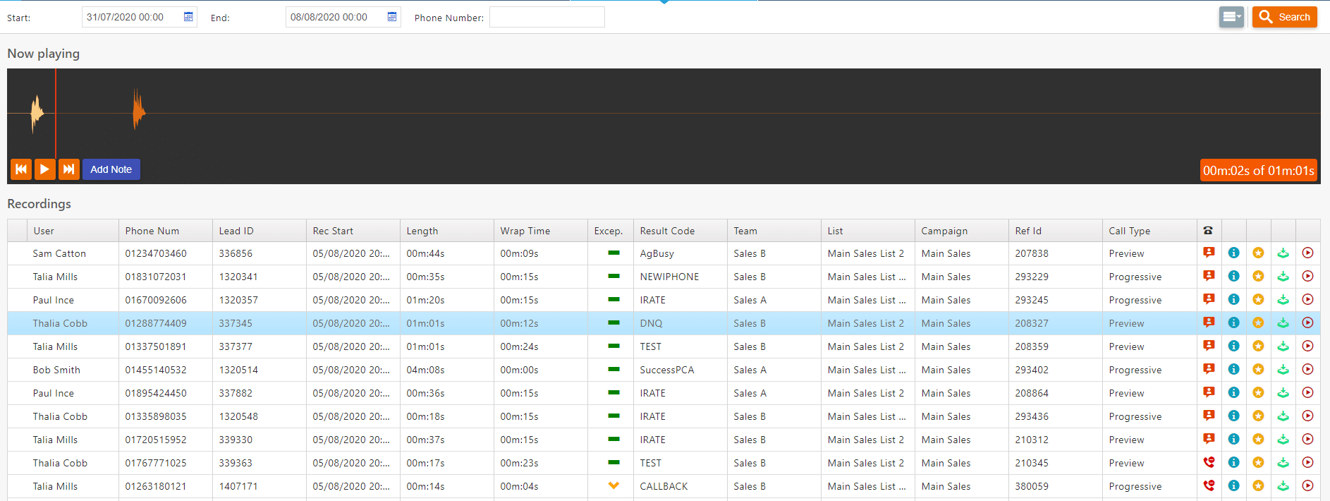 Call recording storage Call recording storage